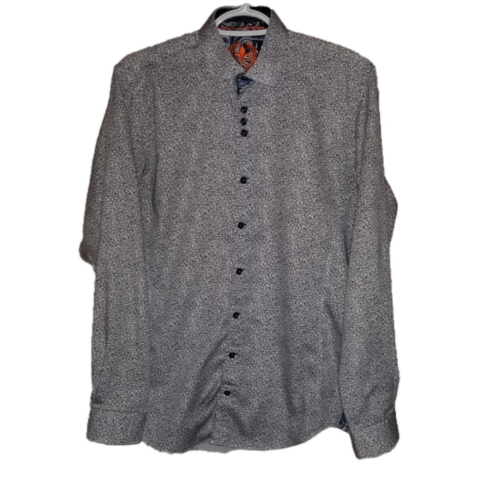 AU NOIR Mens Fashion Long Sleeve Cotton Button Down Size 2 (Small)